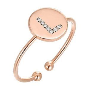 14K Gold Plated Initial L Letter Stackable Rings for Women | Fashion Rings